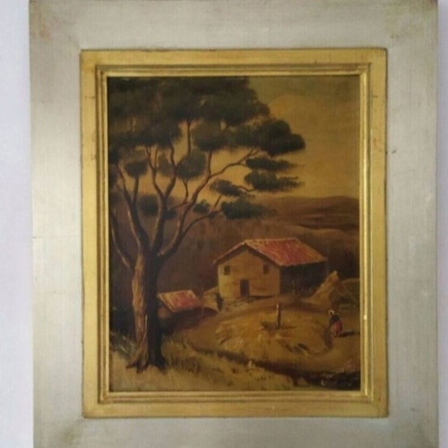 Tamoutselis oil painting 56x49 cm used, framed