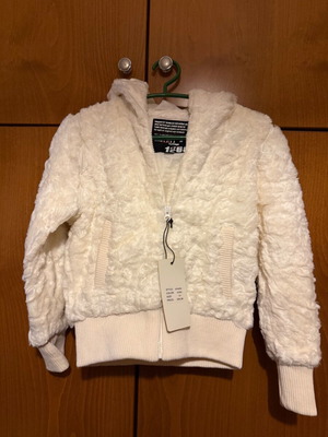 Children's white fur jacket new, convertible to vest