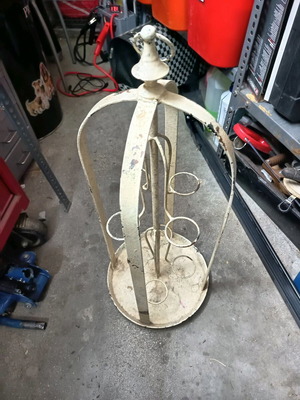 Large iron candlestick used, height 0.70 m