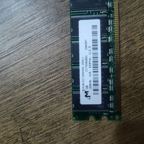 DDR 256 MB used RAM memory