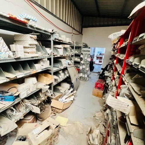 Fiat model spare parts warehouse with shelves