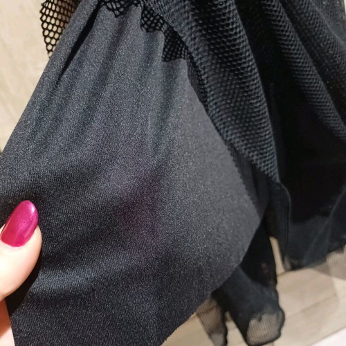 Asymmetrical black fishnet dress like new, size M