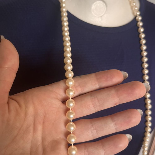Necklace with fake pearls like new, white