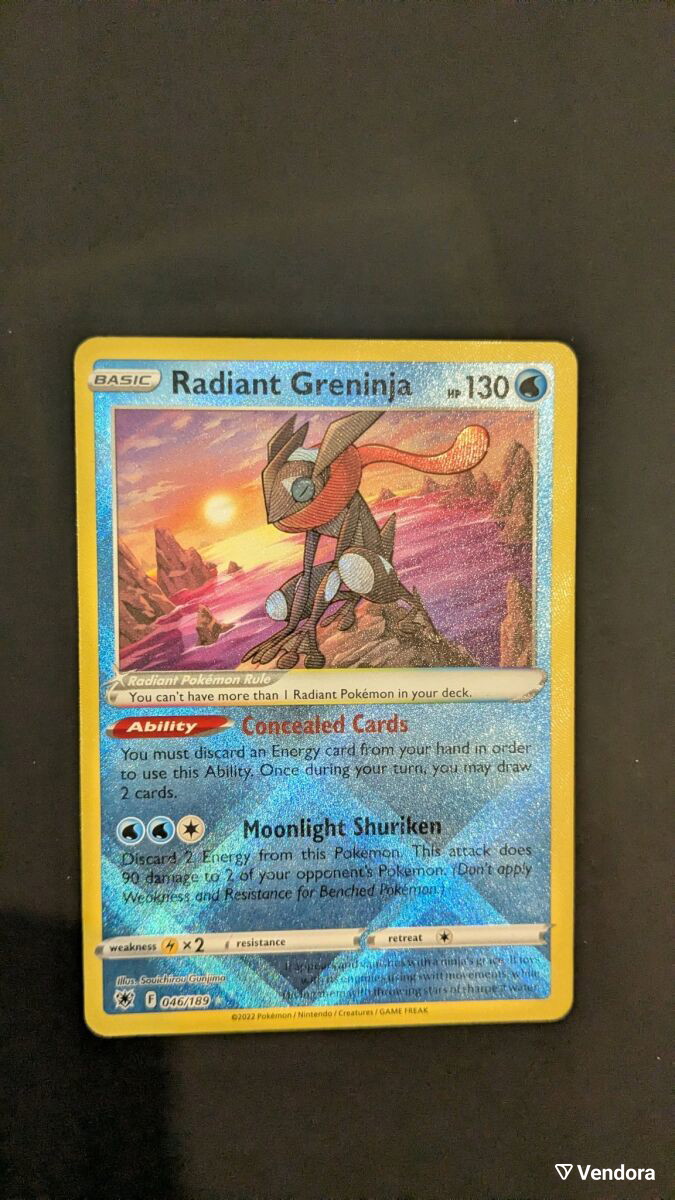 Radiant Greninja Pokmon Card Astral - 15,00 - Vendora.cy Radiant Greninja Pokmon Card Astral - 15,00 - Vendora.cy