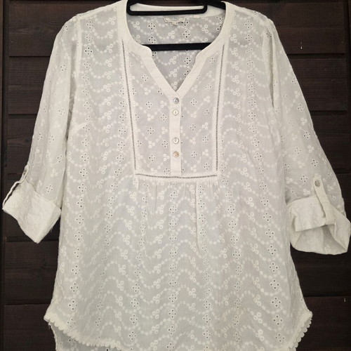 FatFace Broderie Anglaise Blouse white, new, size M