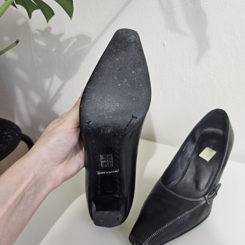 Mario Ponti vintage leather heels size 37 used, black