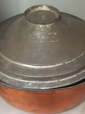 Old copper pot used
