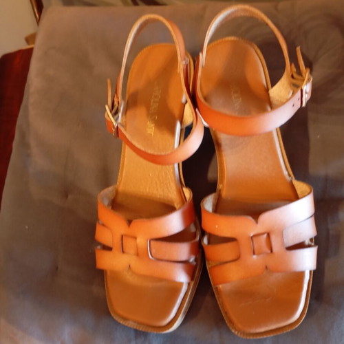 Carolina Santos summer sandals used, genuine leather, size 39, brown