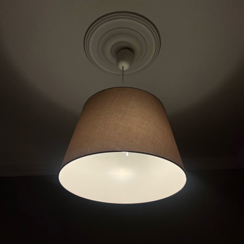 Fabric ceiling light like new, gray-beige
