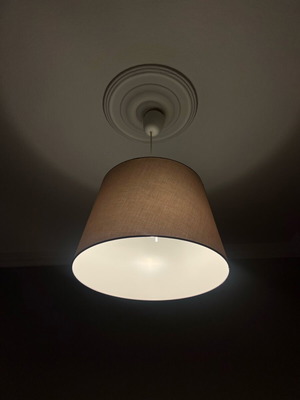 Fabric ceiling light like new, gray-beige