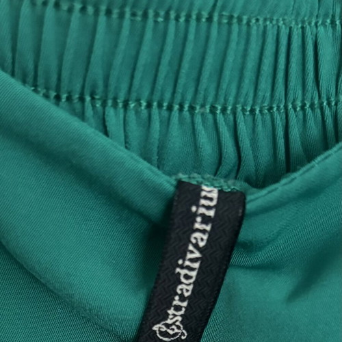Stradivarius wide-leg pants light green like new with belt, size S