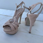 Sante high heels platform nude pink suede size 39 like new