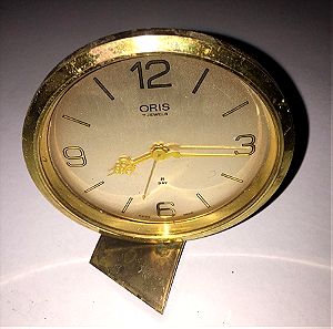 ORIS 7 JEWELS 8 DAY BRASS ALARM CLOCK SWISS MADE Επιτραπέζιο κουρδιστό ρολόι 1950