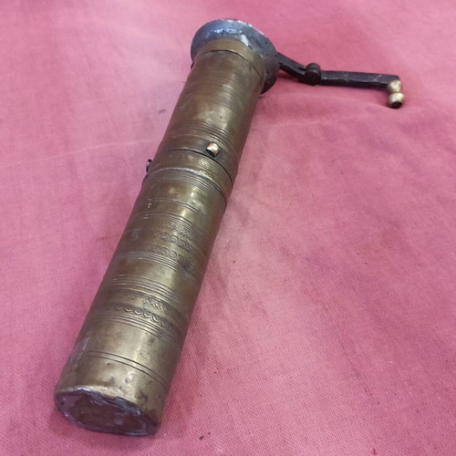 Traditional Handheld Coffee Grinder Used, Brass, 34cm