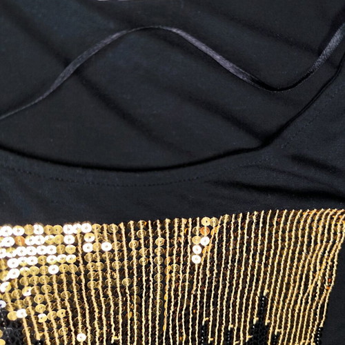 Promod sleeveless top with sequins black size M like new