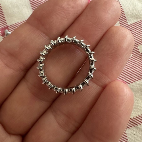 Silver eternity ring with marquise zircon stones