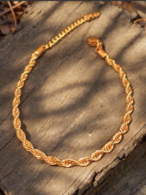 Gold twisted stainless steel bracelet new