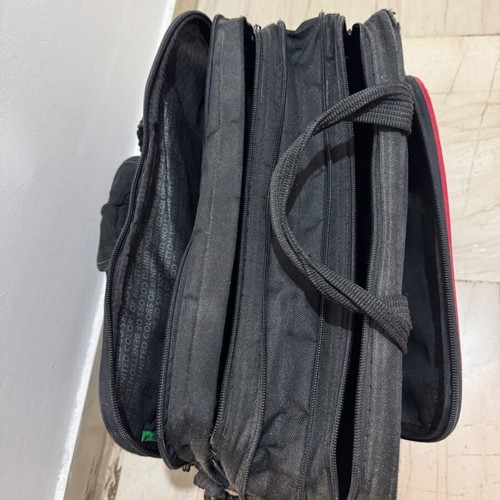 Benetton laptop bag used, black with multiple compartments