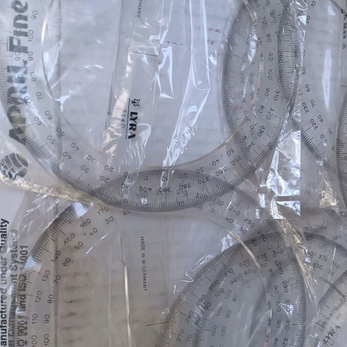 Large German protractors pack of 10 new