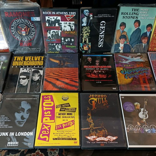 Rock music DVDs like new, pack of 18