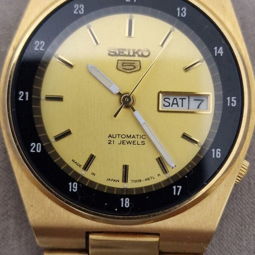 Seiko 5 vintage gold automatic Railway watch new