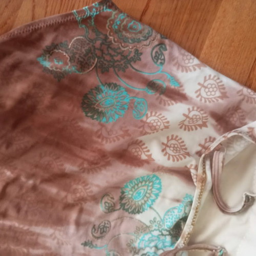 Women's one-piece swimsuit like new, brown and turquoise paisley, size M