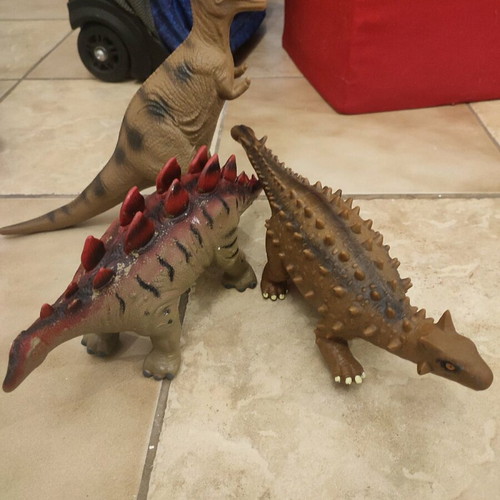 Dinosaur soft figures used, set of 3 about 24 cm each