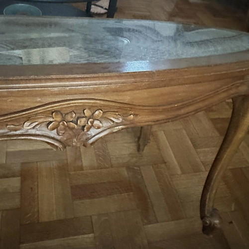 Oval handmade Louis XV style coffee table