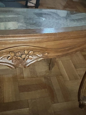 Oval handmade Louis XV style coffee table