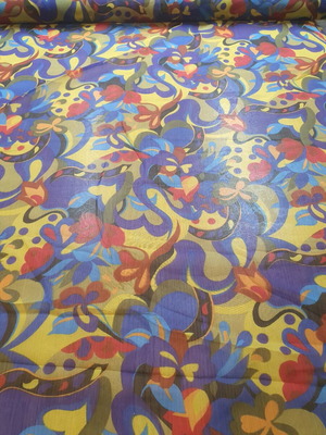 Muslin transparent multicolor 1.10 width new