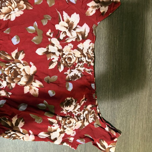 Red floral maxi overlay jumpsuit with shorts