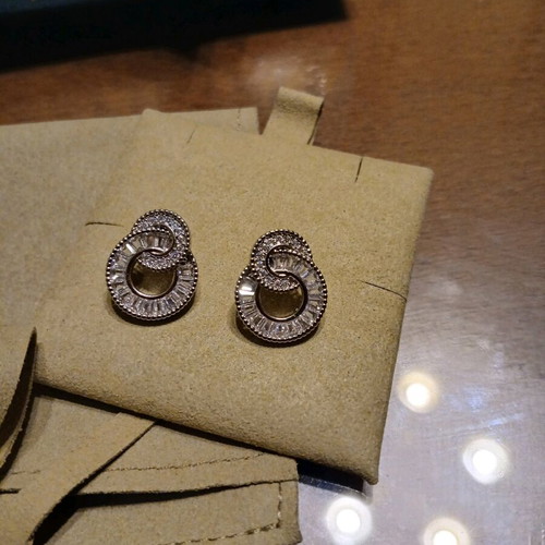 Abel & Lula earrings platinum plated with zirconia new