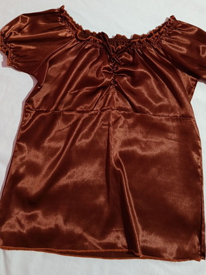 Satin Off-Shoulder Blouse Chaton like new, brown, size S
