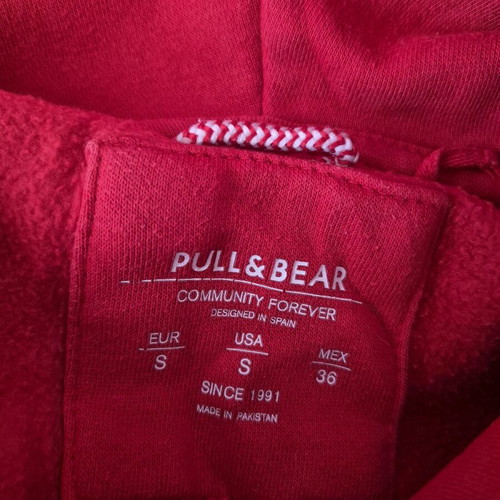 Pull&Bear red hoodie used with logo and hood