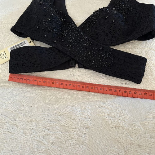 ZINI lace bustier top with beads, black, size S
