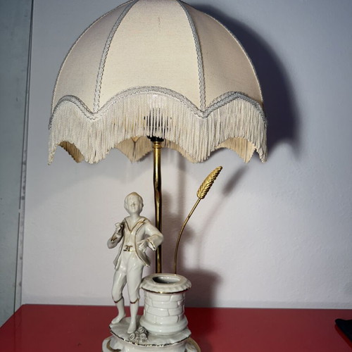 Antique table lamp mid century 58 cm used