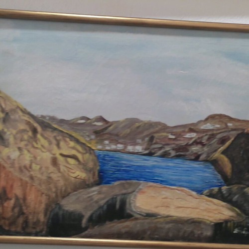 V. Andriotou Signed Embossed Painting Like New