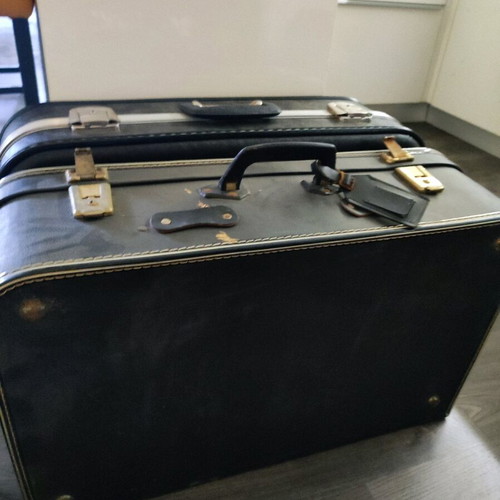 Antique suitcases used, pack of 3 black and leather briefcase