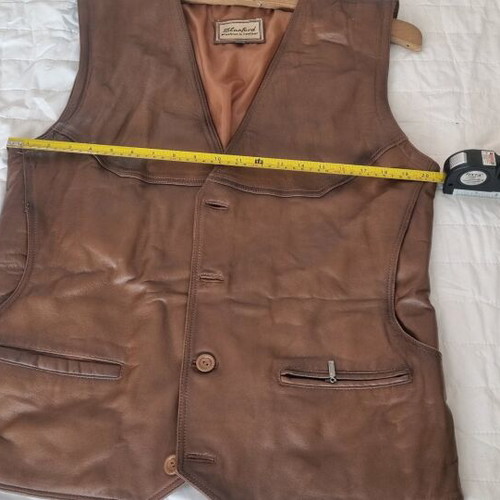 Men's leather vest XL like new, brown