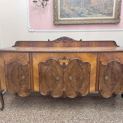 Antique carved buffet vintage walnut wood Louis XV style like new