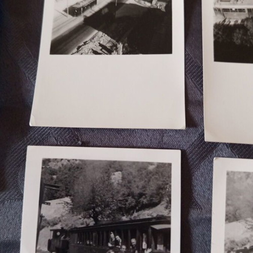 Old photos used, set of six with trains, trams, and tractors