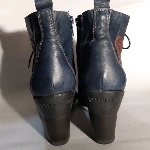 Hispanitas leather ankle boots used, size 37, blue