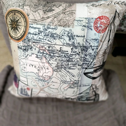 Cotton satin figure pillowcase 45x45 cm new with zipper