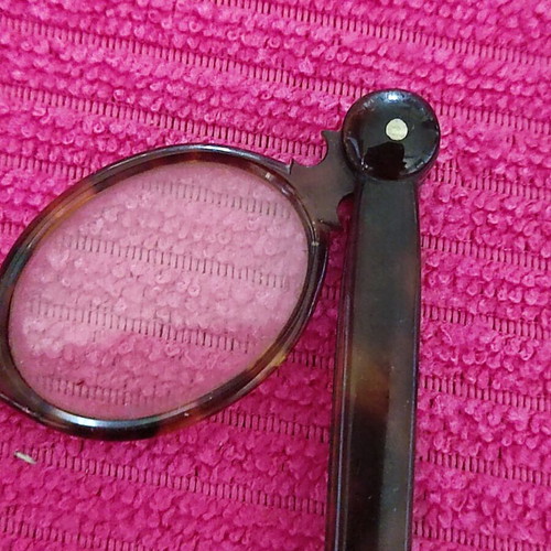 French Presbyopia Glasses Tortoise Shell Handle Used, Circa 1900