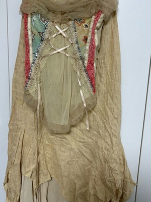 Cinema set midi skirt and top used, beige
