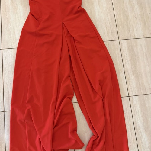 Manolo strapless jumpsuit, red, size S