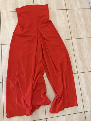 Manolo strapless jumpsuit, red, size S