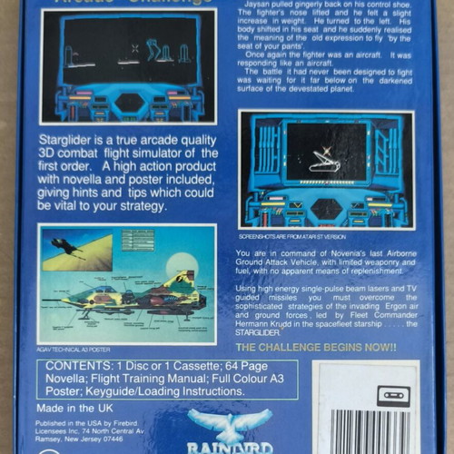 Starglider Commodore cassette big box game like new