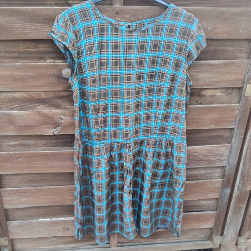 Helmi dress size L, viscose, like new, brown and orange