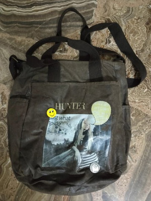 Hunter τσάντα ώμου μεταχειρισμένη, μεγάλη καφέ με εσωτερικές και εξωτερικές τσέπες
